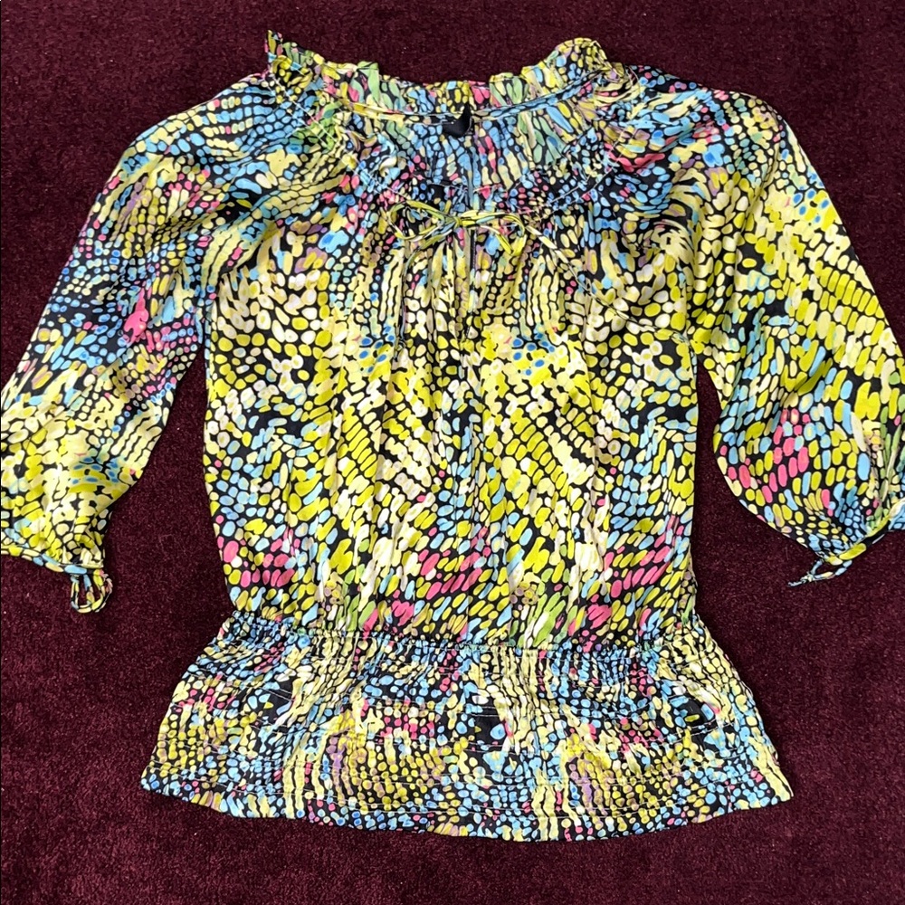 Essentials by Milano Vibrant Multicolor Blouse